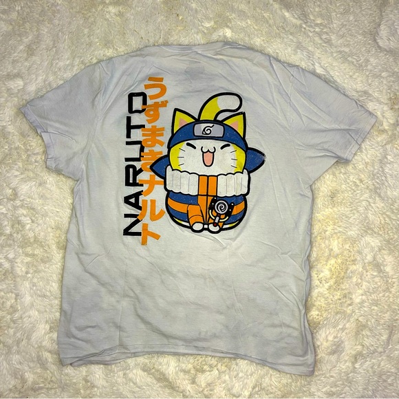 Naruto cat T-shirt large print on front small on front used once or twice Large - Picture 1 of 5